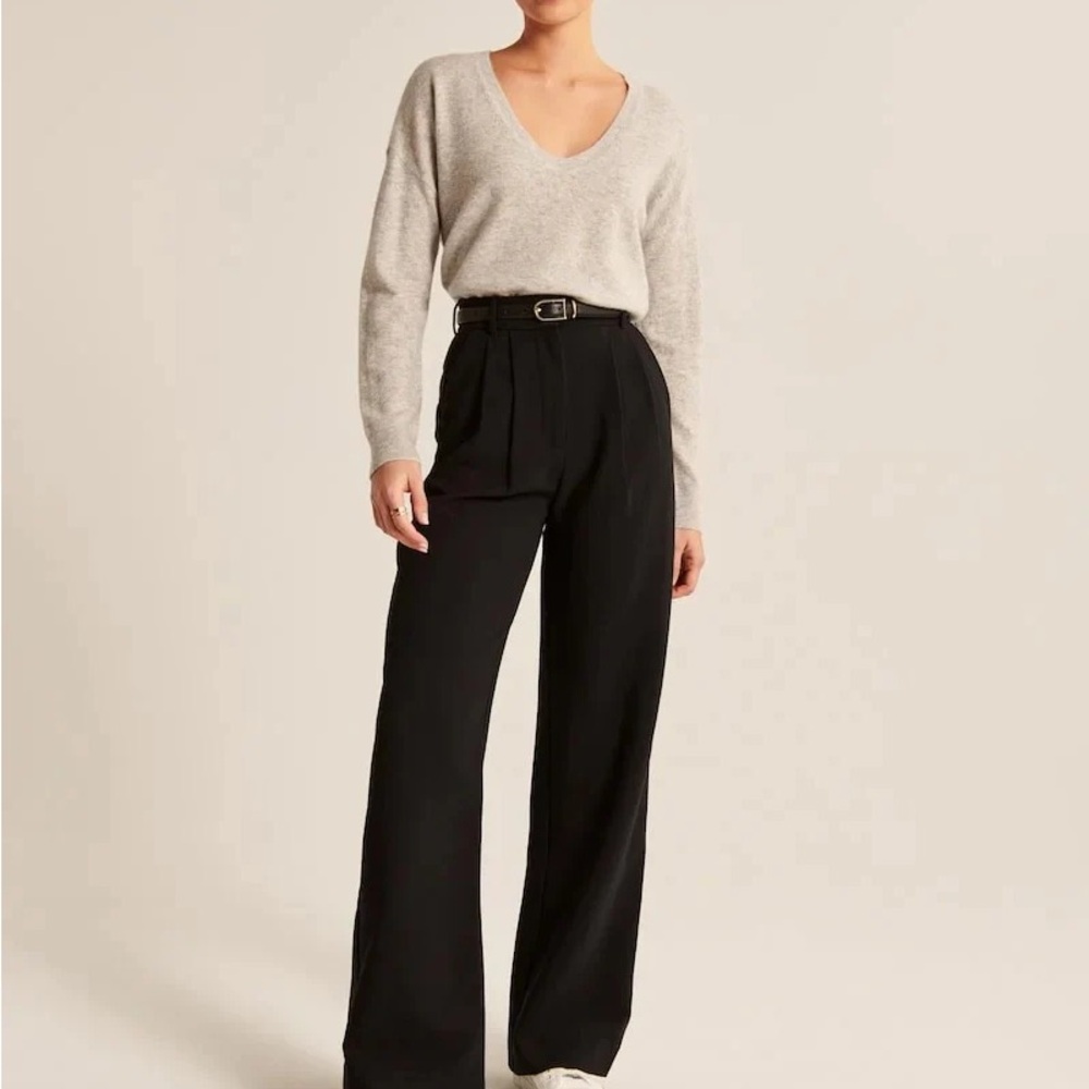 Chic Black Wide Leg Women's Pants